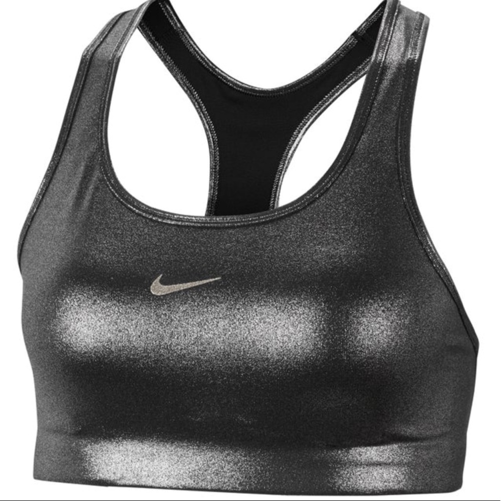 Nike Sports bra silver gray gunmetal color racerback soft bra medium compression